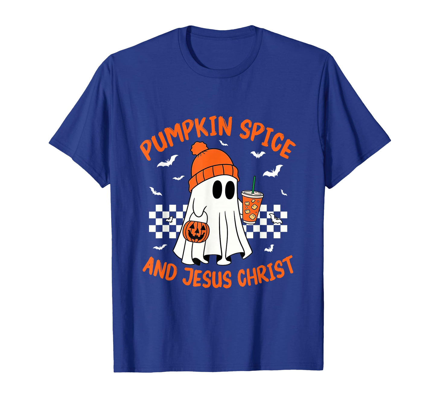 Pumpkin Spice and Jesus Christ Funny Ghost Fall Christian T-Shirt