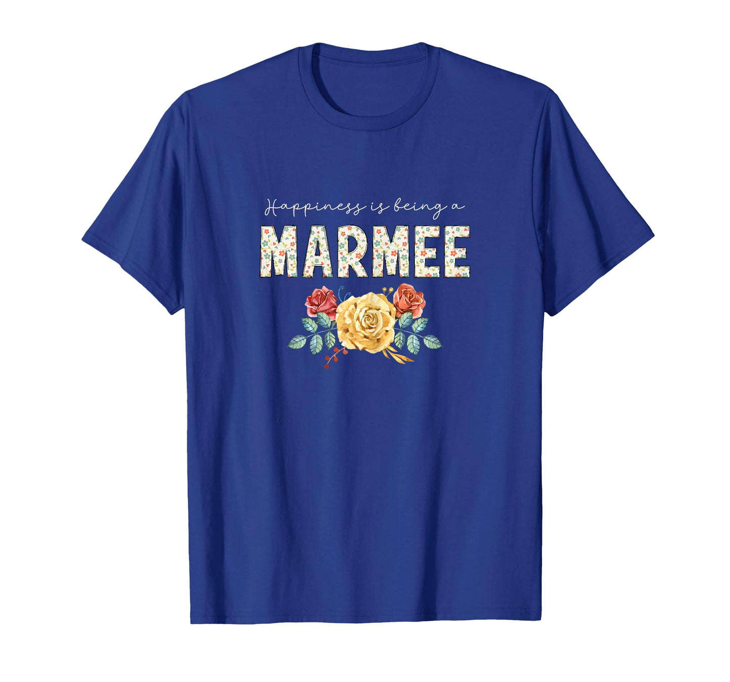 Happiness Is Being A Marmee Floral Flower Grandma T-Shirt