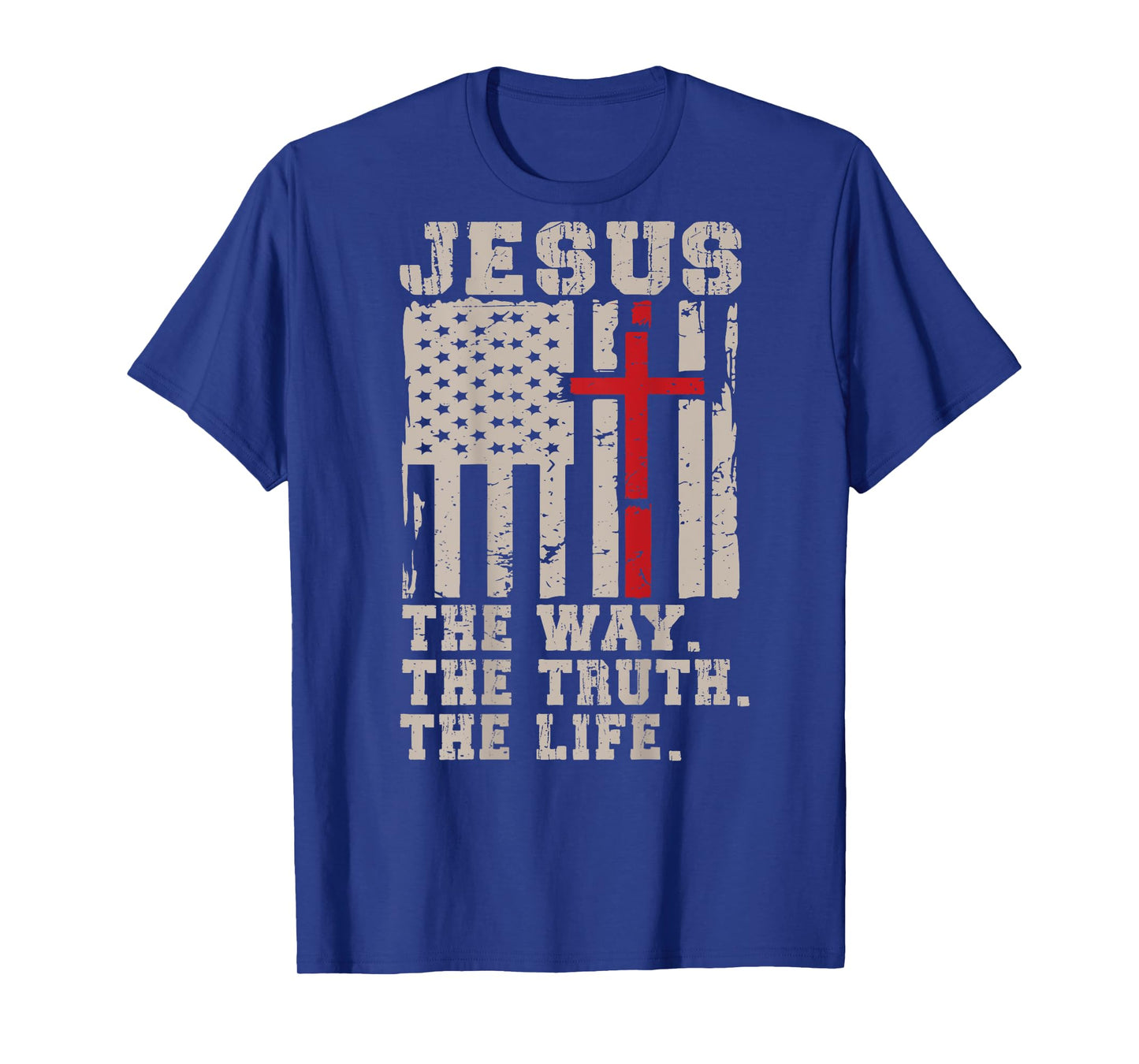 On Back Jesus The Way The Truth The Life Christian God Men T-Shirt