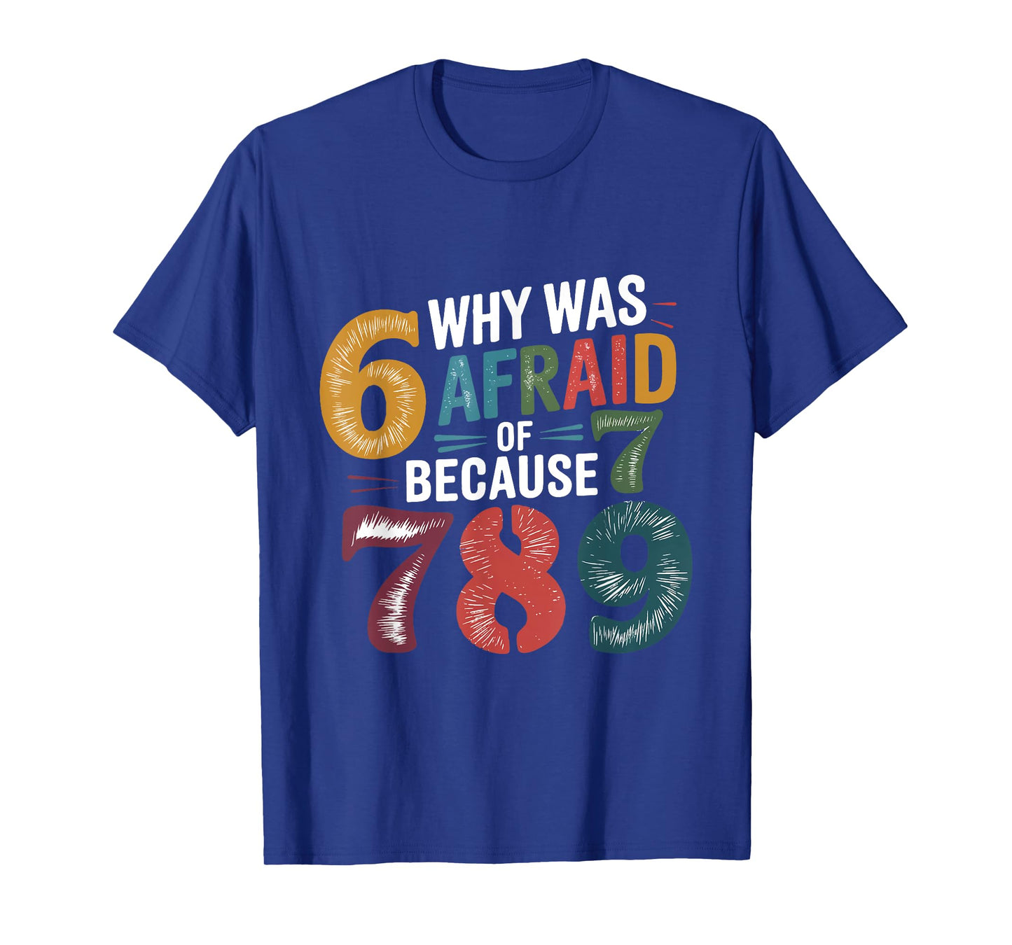Why was six afraid of seven Because 789 Funny T-Shirt
