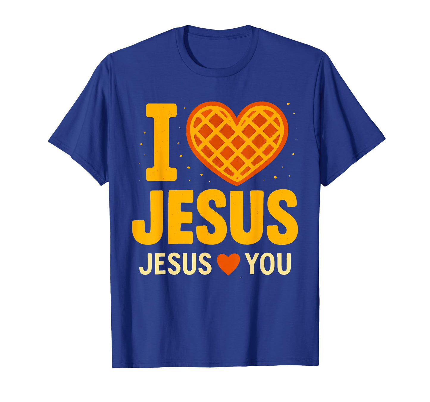 I Love Jesus Waffle Heart Faith Cute T-Shirt