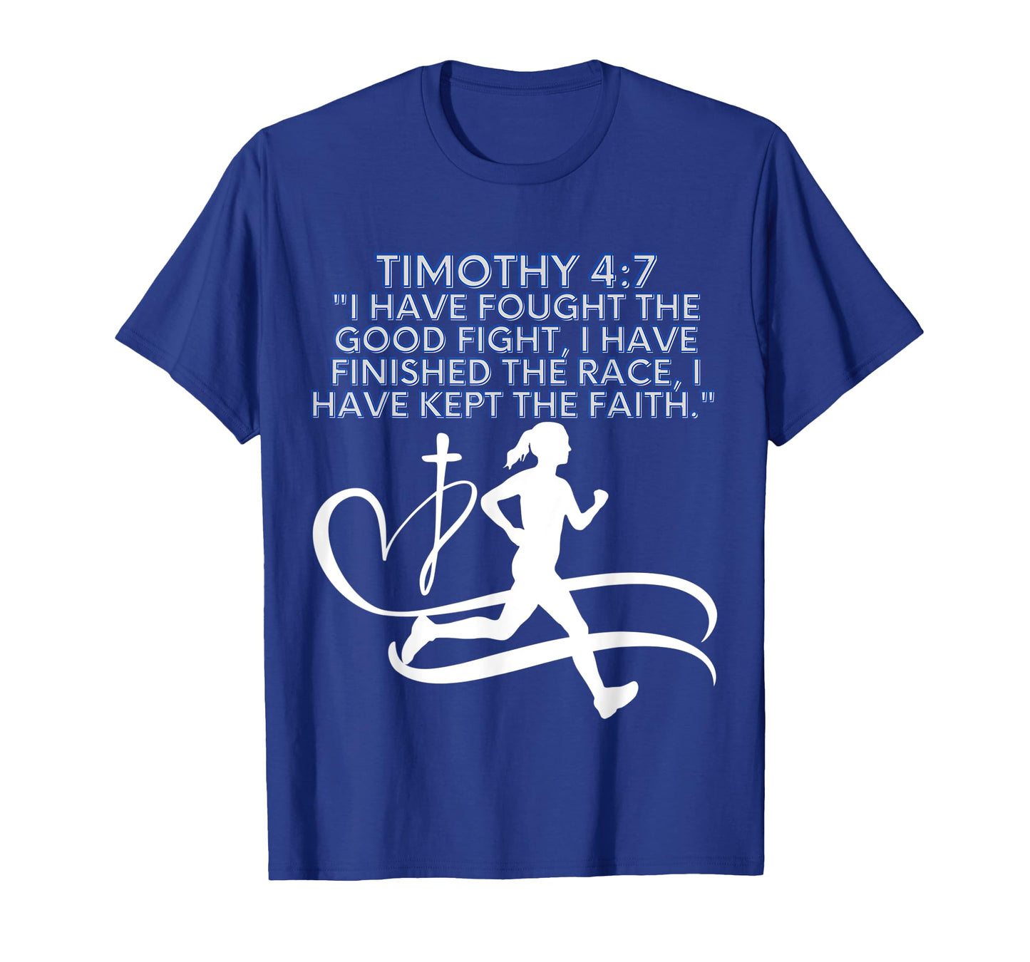 Christian Women Girls Track Cross Country Bible Verse Prayer T-Shirt