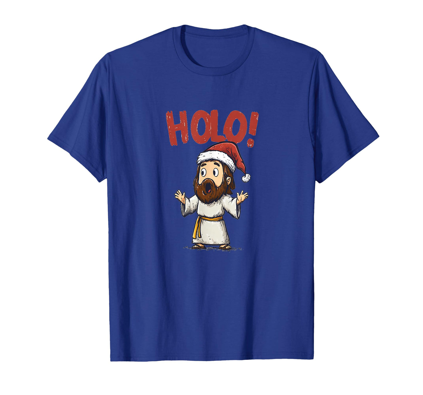 Funny Cartoon Jesus in Christmas Look Costume T-Shirt