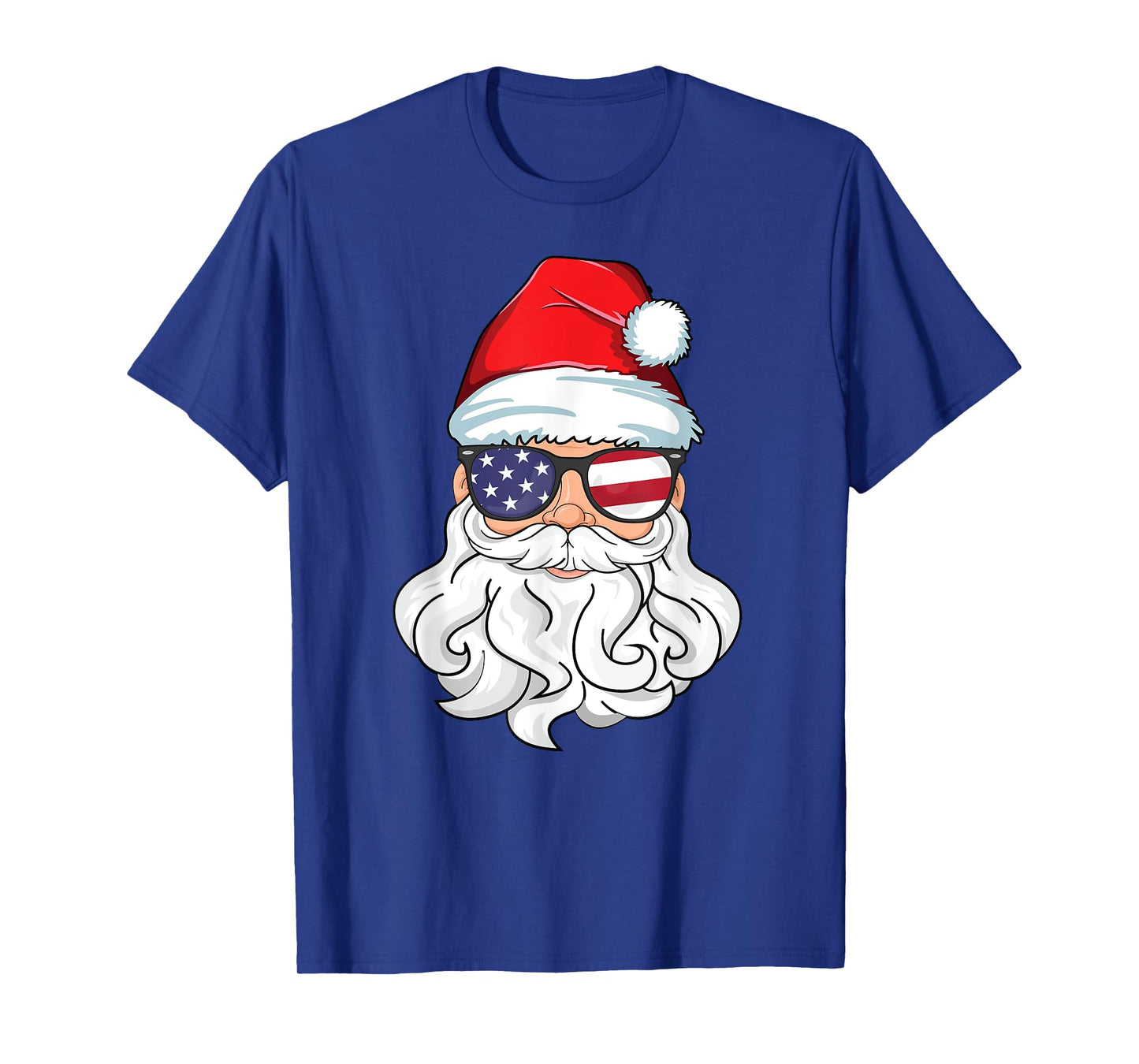 Santa Claus Patriotic USA Sunglasses Kids Christmas in July T-Shirt