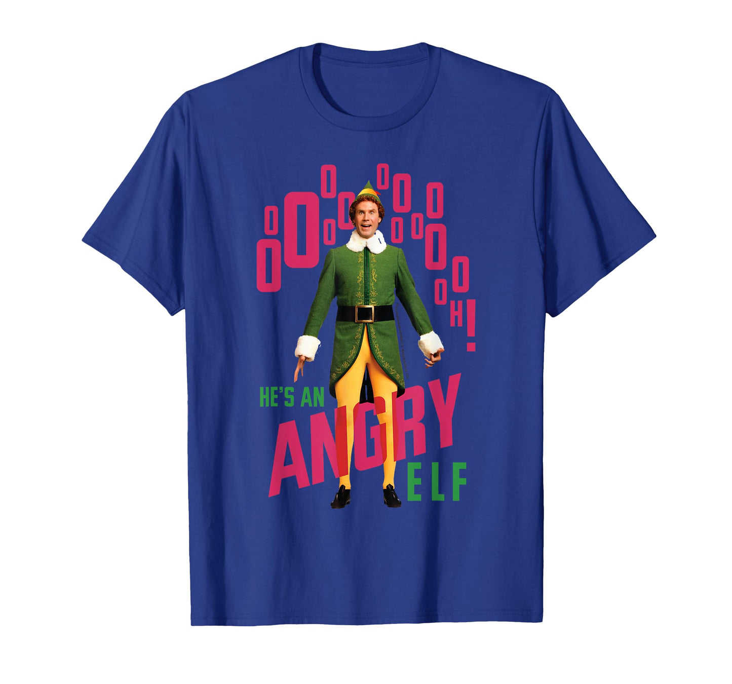 Elf Buddy He's An Angry Elf Quote Christmas T-Shirt