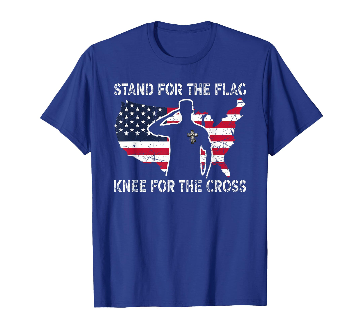 Stand for Flag Kneel for Cross Patriotic Faith Design T-Shirt