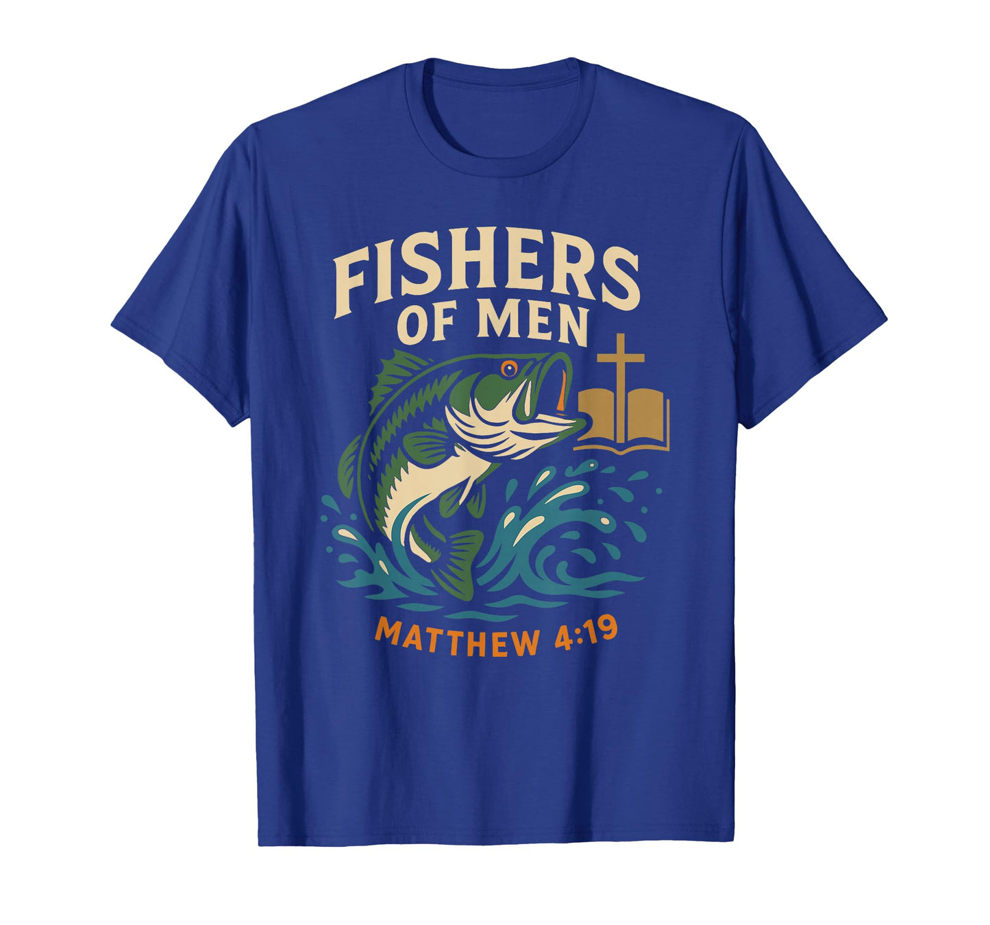 Fishers of Men Matthew 4:19 Christian Fishing Bible Verse T-Shirt