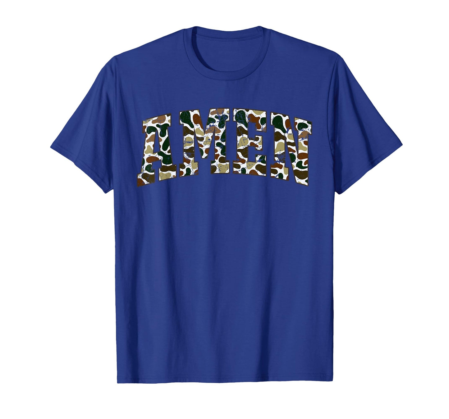 Retro Camo Amen Camouflage Religious Faith Jesus Christian T-Shirt