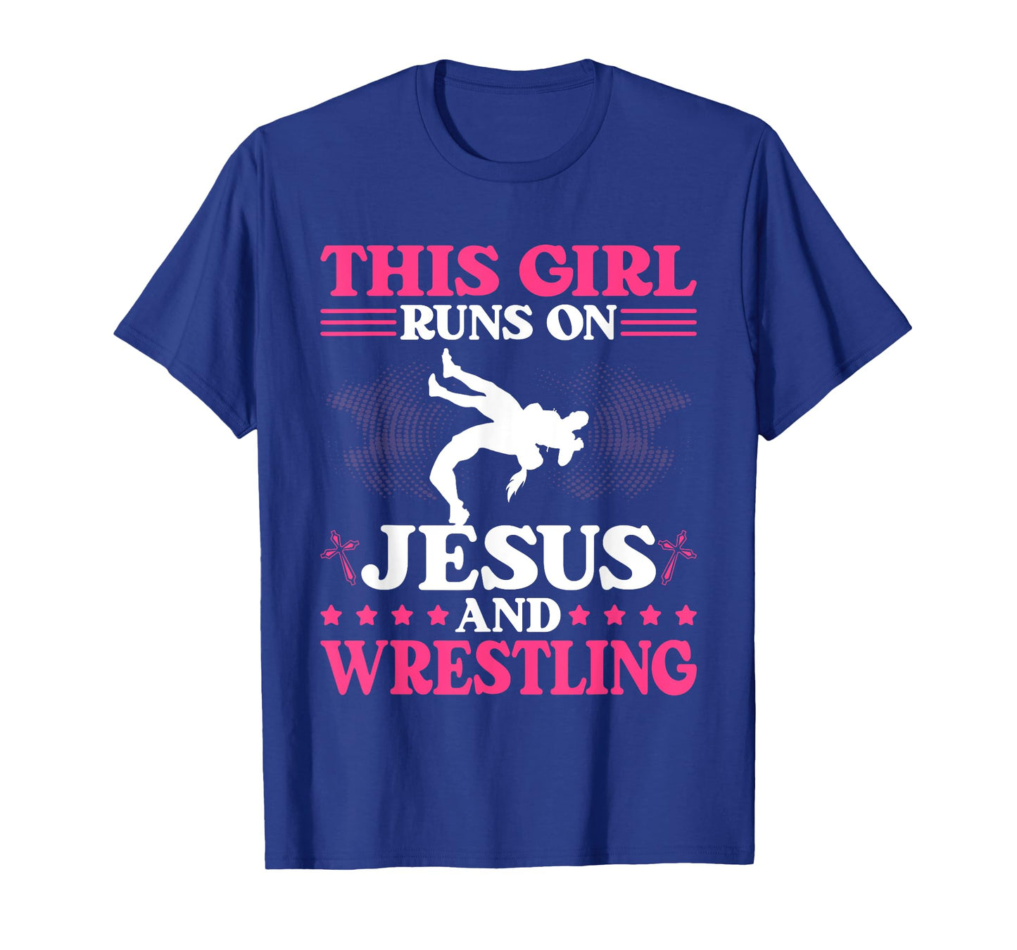 This Girl Runs On Jesus And Wrestling T-Shirt