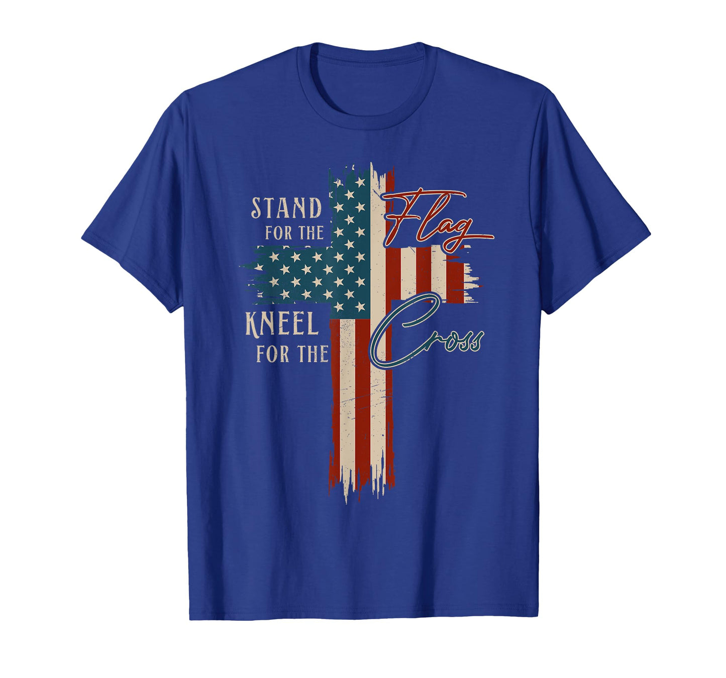 Christian Cross USA Flag 4th of July Religious Patriotic T-Shirt