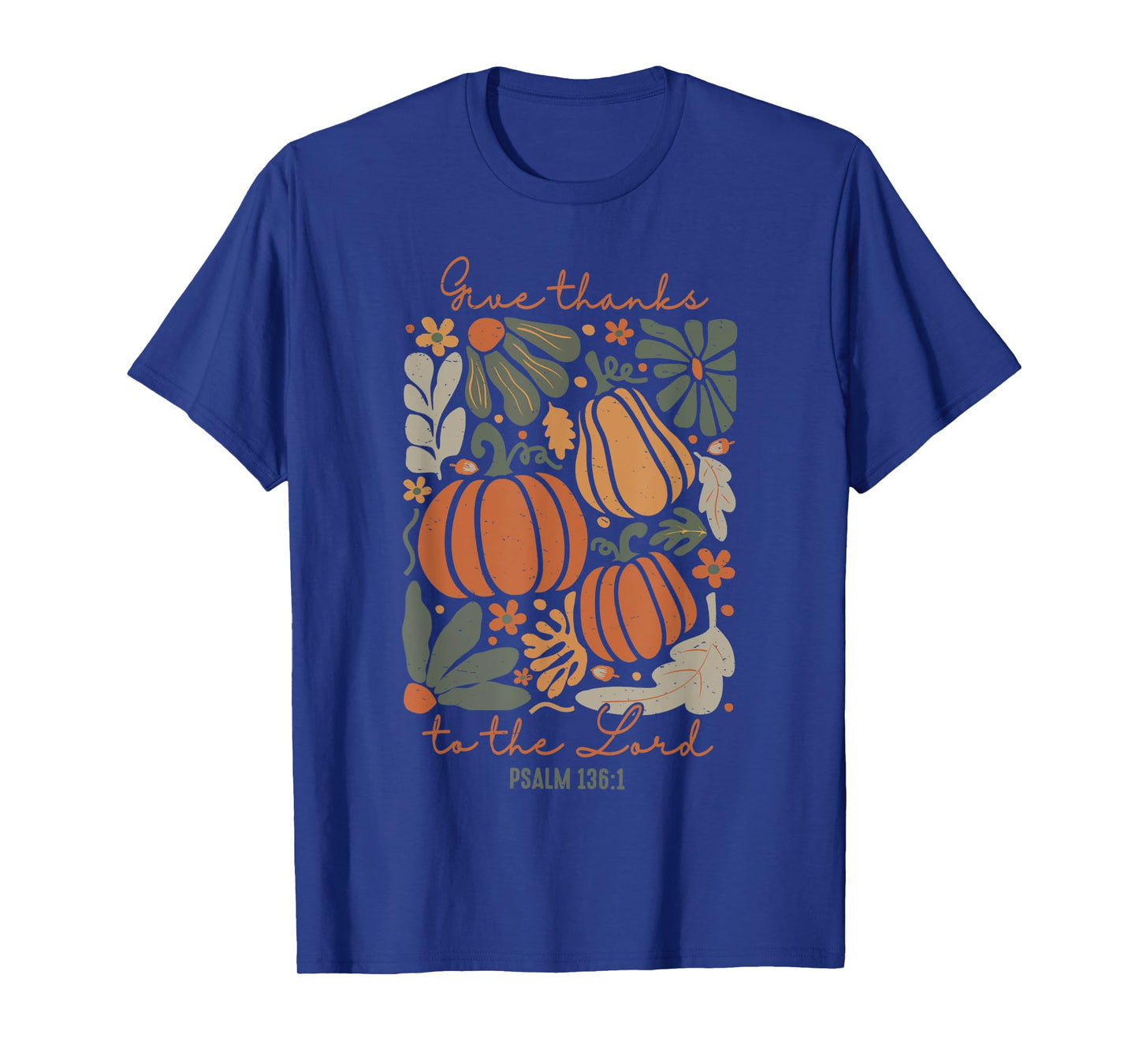 Give Thanks To The Lord Boho Floral Christian Thanksgiving T-Shirt - Black, Small, Unisex-Adults, Short Sleeve, T-Shirt, Polyester 100%