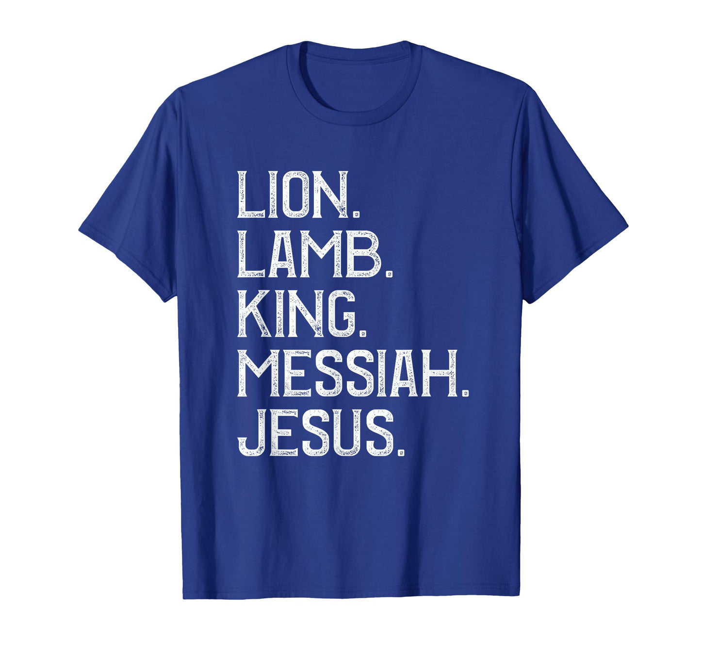 Distressed Lion Lamb King Messiah Jesus Christian Bible T-Shirt