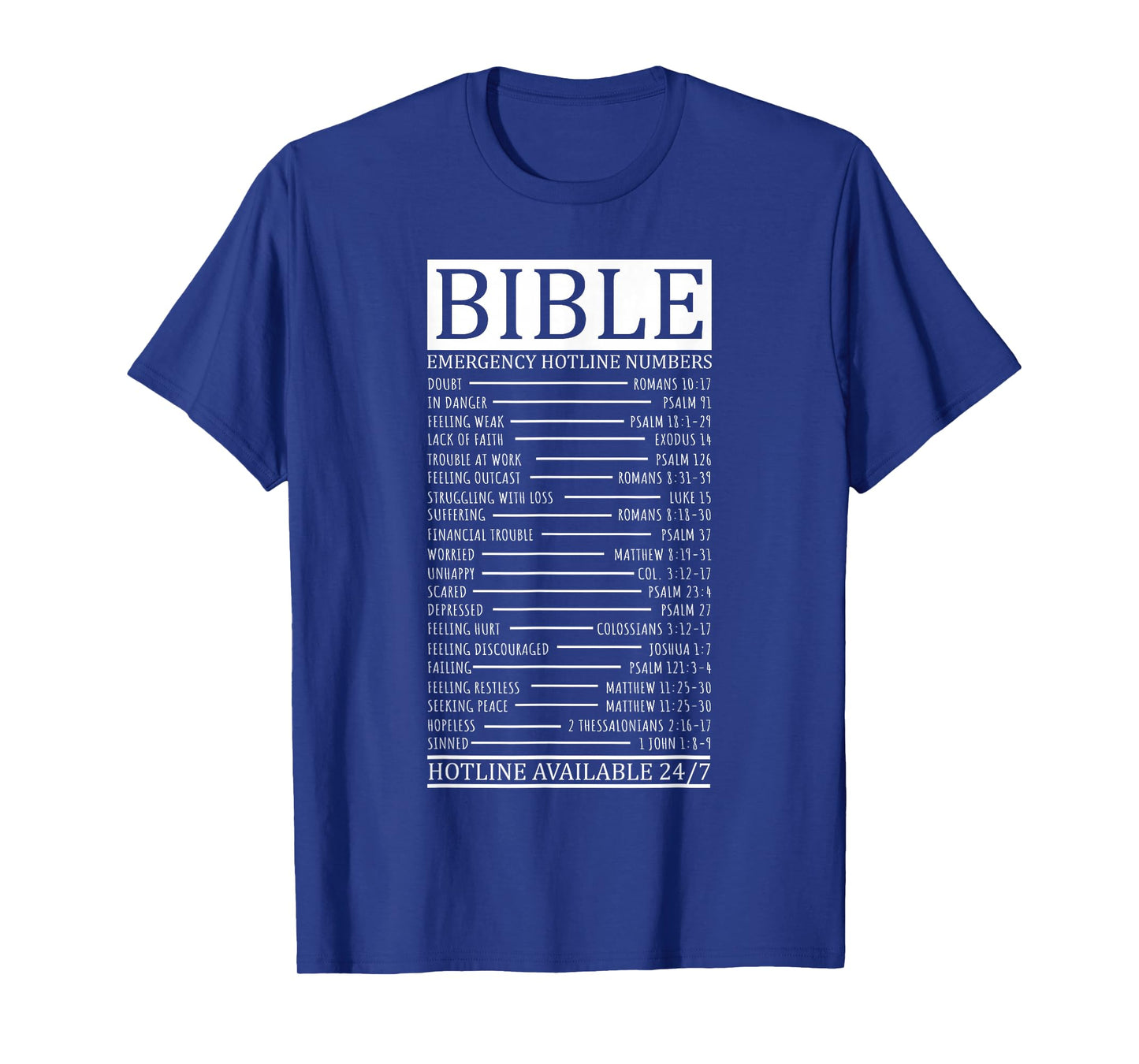 Bible Emergency Hotline Numbers | Christian T-Shirt