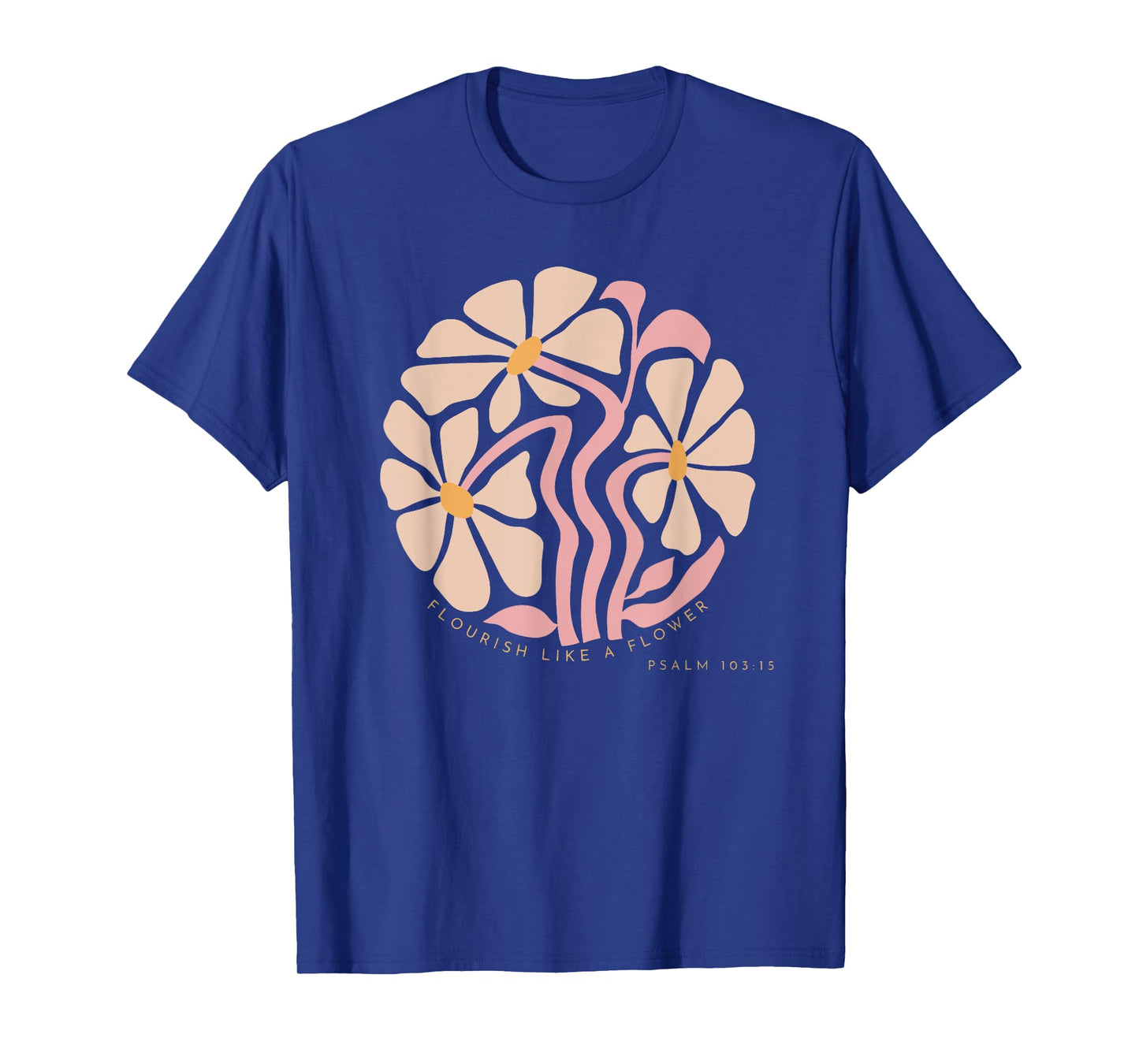 Flourish Like A Flower Retro Boho Christian Floral Womens T-Shirt