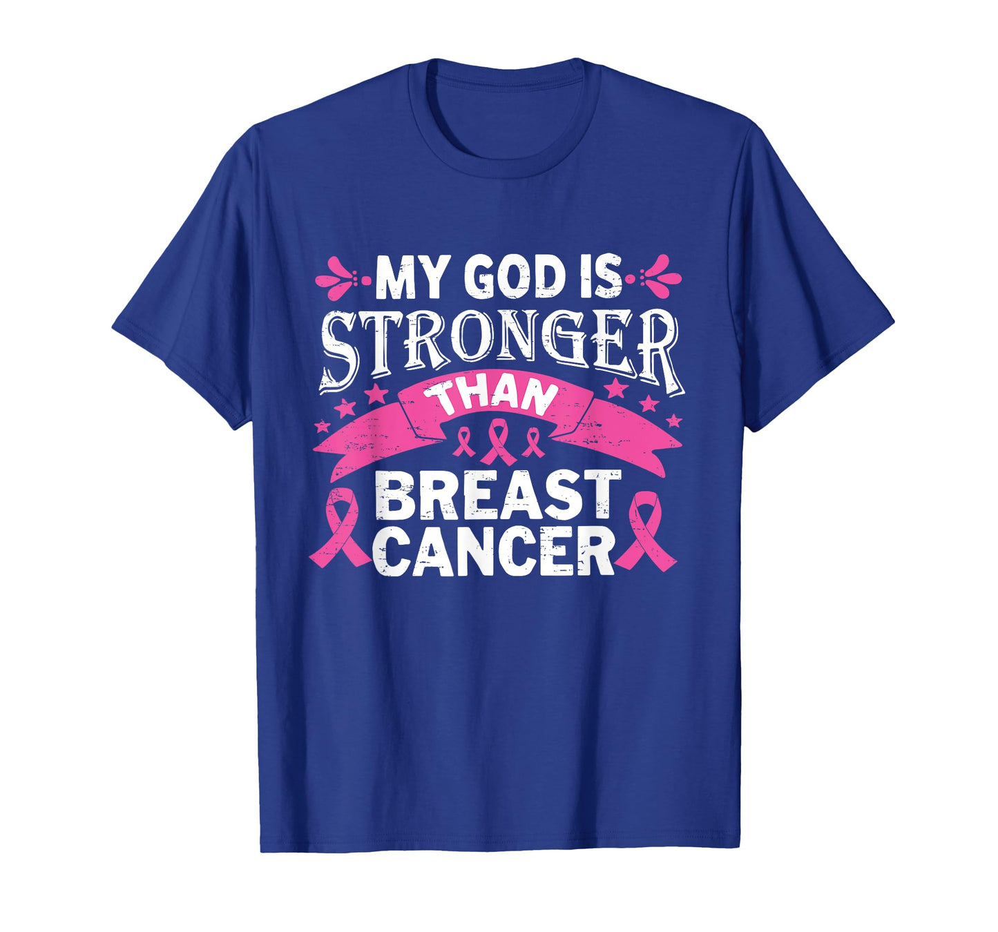 God Stronger Breast Cancer Awareness Christian Religious T-Shirt