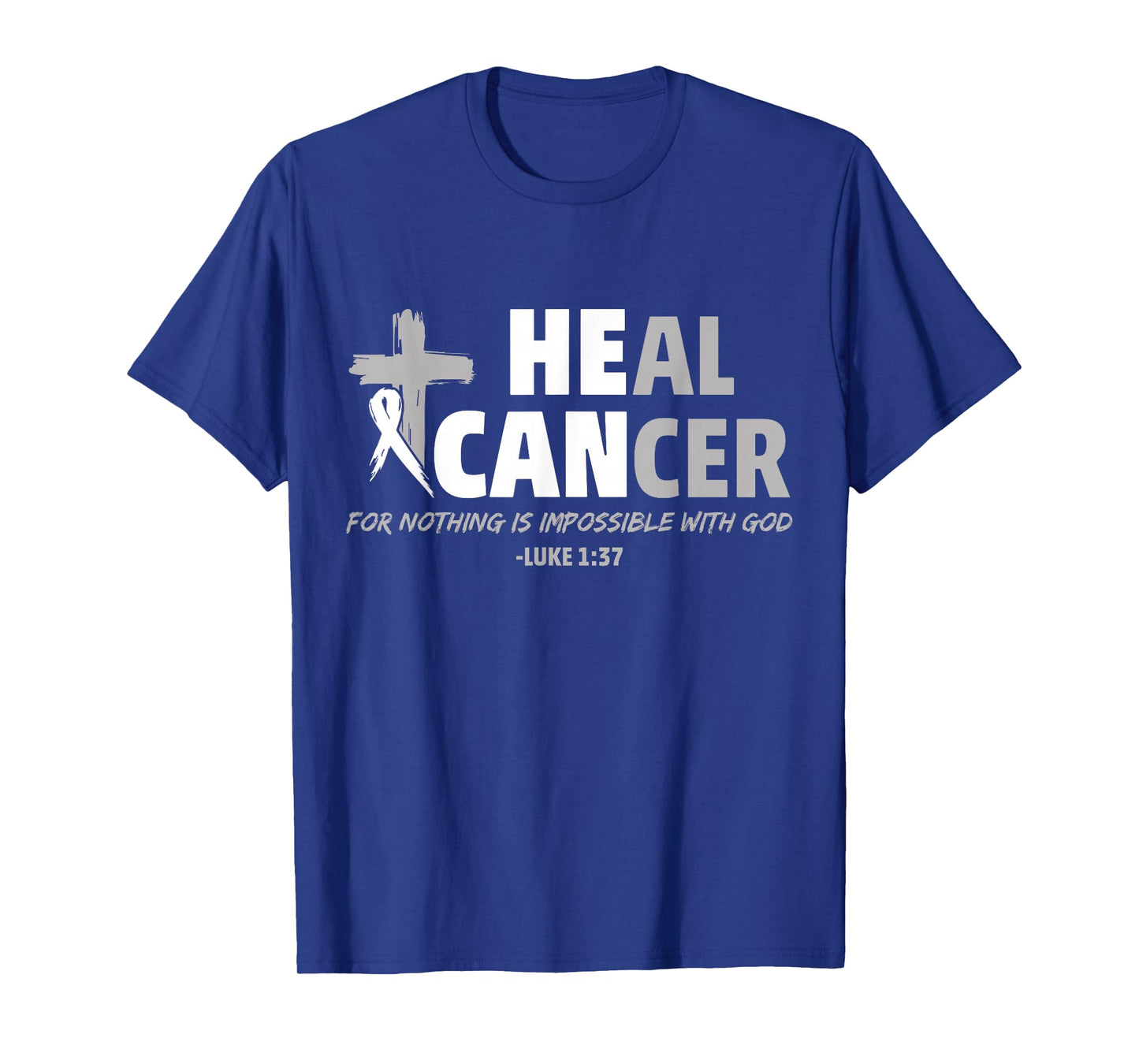 Lung Cancer Awareness White Ribbon Christian Cross T-Shirt