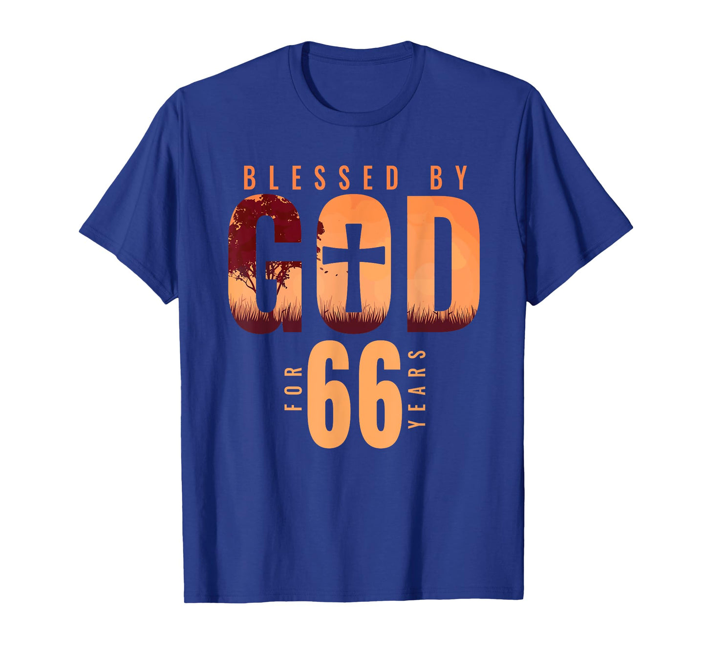 Blessed By God For 66 Years 66th Birthday Religious Theme T-Shirt