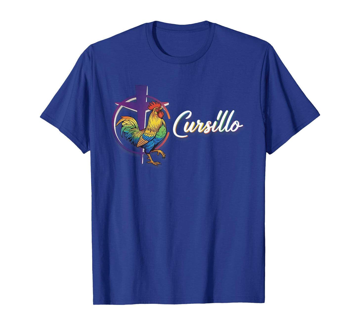 DeColores Cursillo Rainbow Rooster Catholic T-Shirt