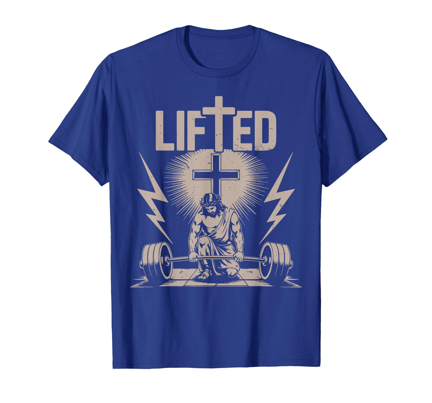 Lifted Funny Christian Workout Gym Jesus Weightlifting Cross T-Shirt