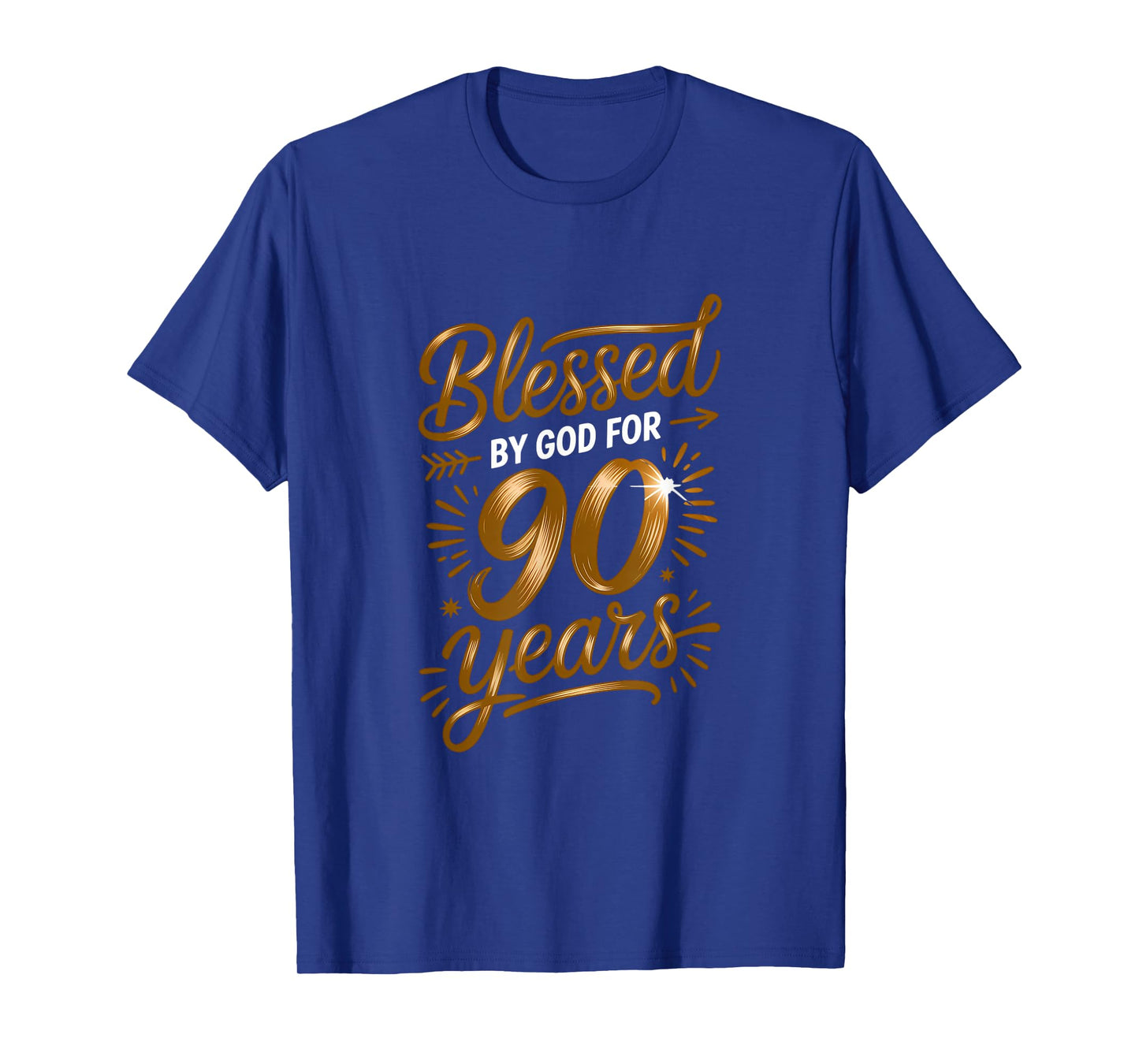 Blessed by God for 90 Years Religious Themed 90th Birthday T-Shirt
