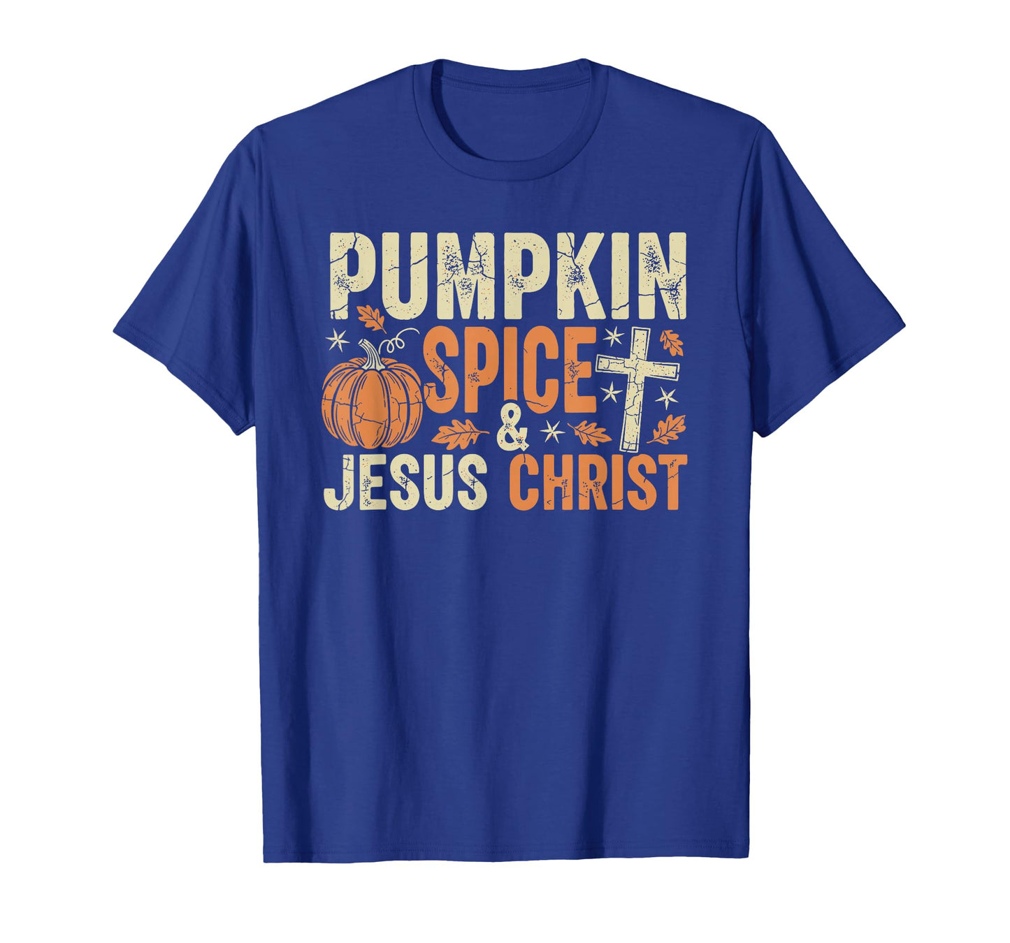 Pumpkin Spice and Jesus Christ Retro Fall Faith Design T-Shirt