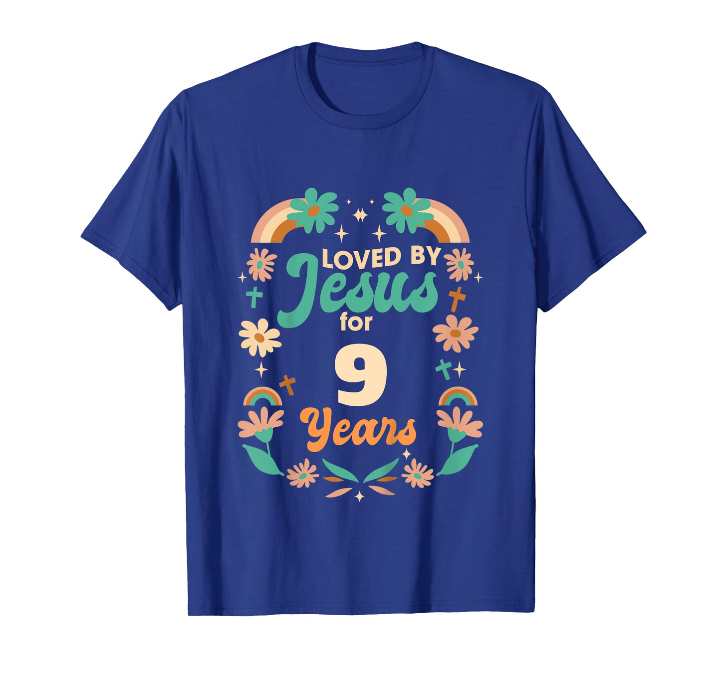 Loved By Jesus For 9 Years 9th Birthday Christian Theme T-Shirt
