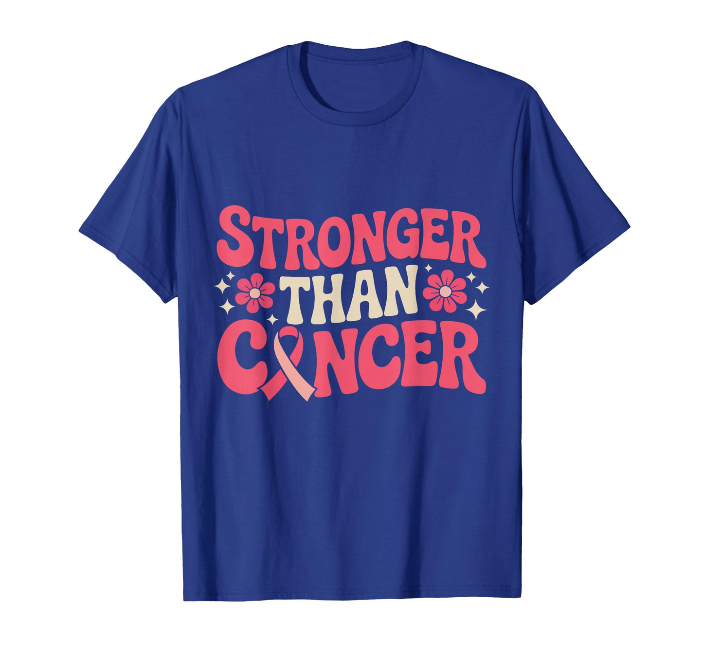 Stronger Than Cancer Pink Ribbon October Awareness Support T-Shirt