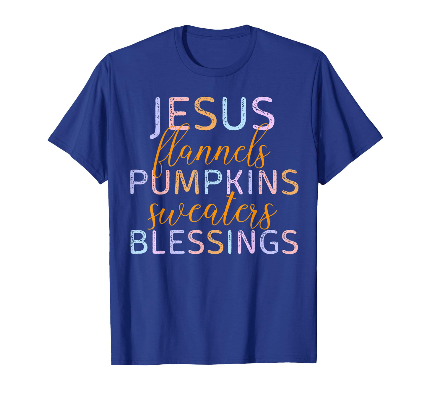 Jesus Flannels Pumpkins Sweaters Blessings Fall Season Faith T-Shirt