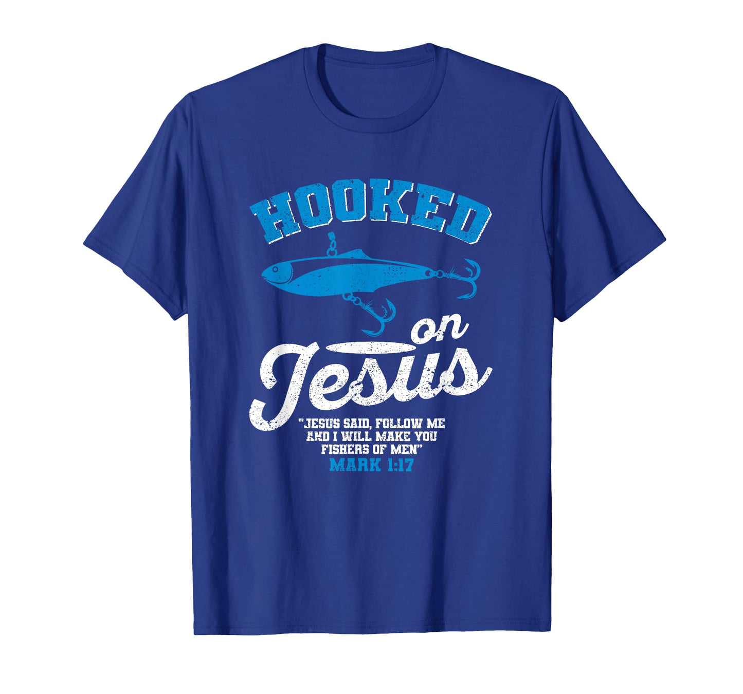 Hooked On Jesus Fishing Christian Religious God Fisherman T-Shirt