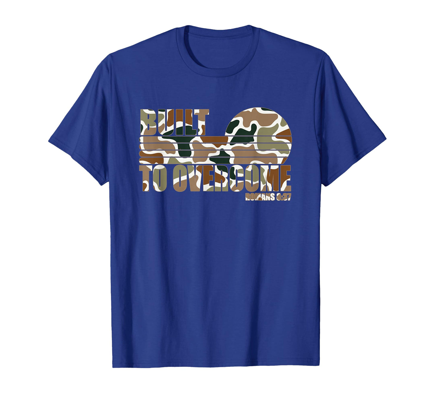 Built to Overcome Camo Faith Gym Workout Christian Scripture T-Shirt
