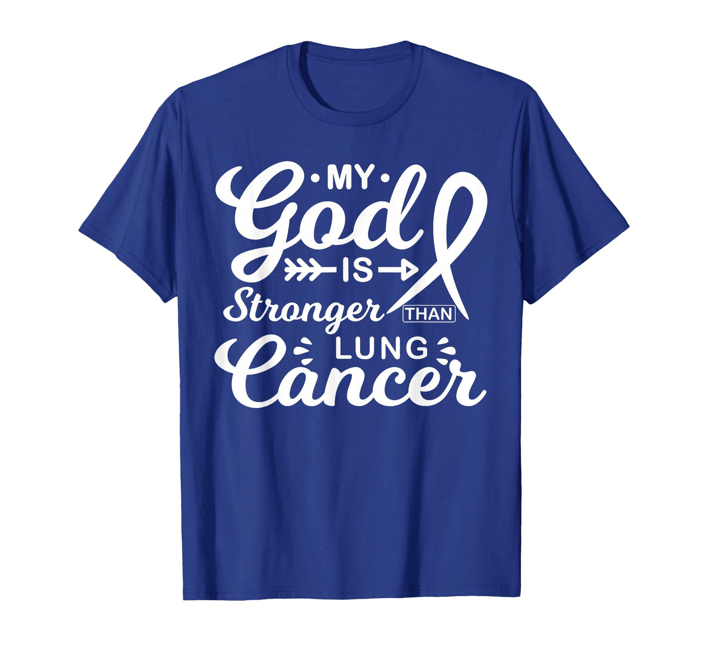 My God is Stronger Than Lung Cancer Awareness Warrior T-Shirt