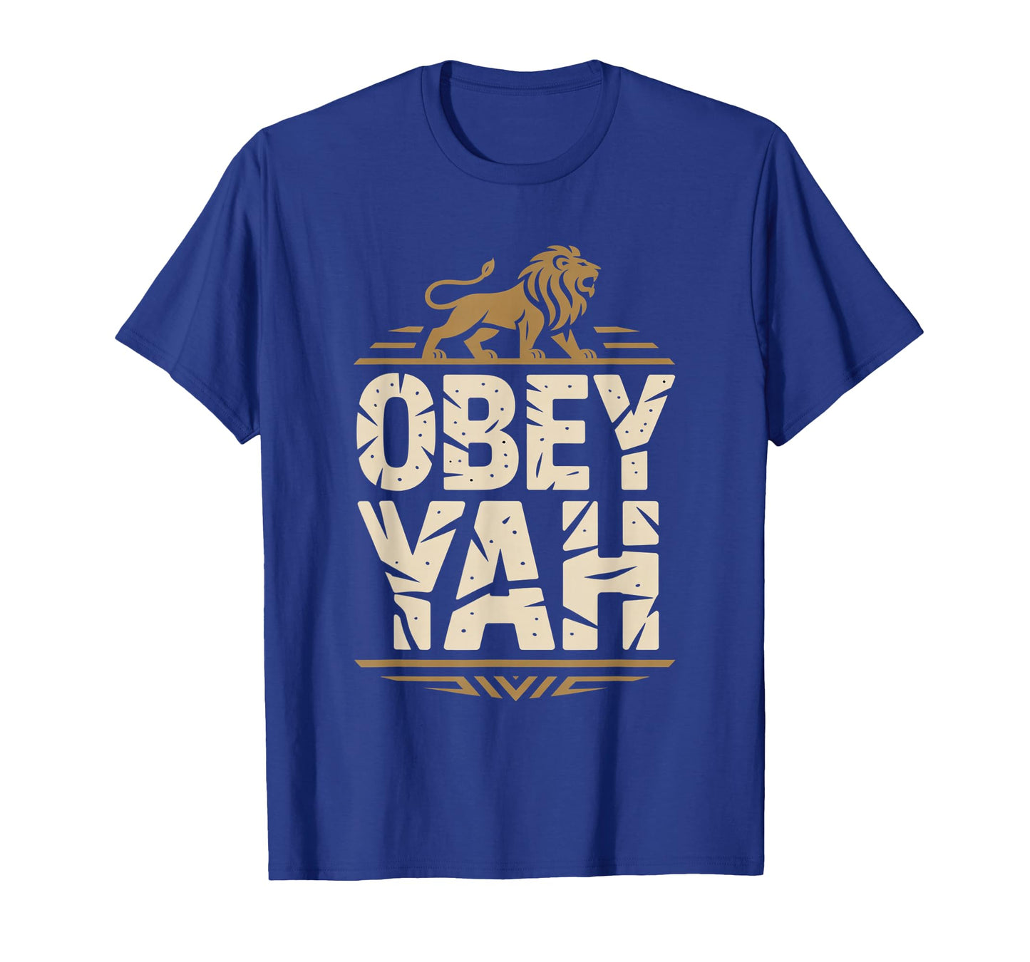 Obey YAH Bold Hebrew Lion Statement T-Shirt