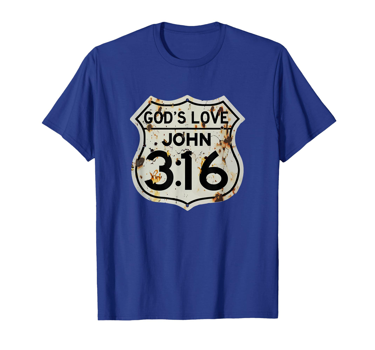 John 3:16 Vintage USA Highway Sign Bible Verse Inspired T-Shirt