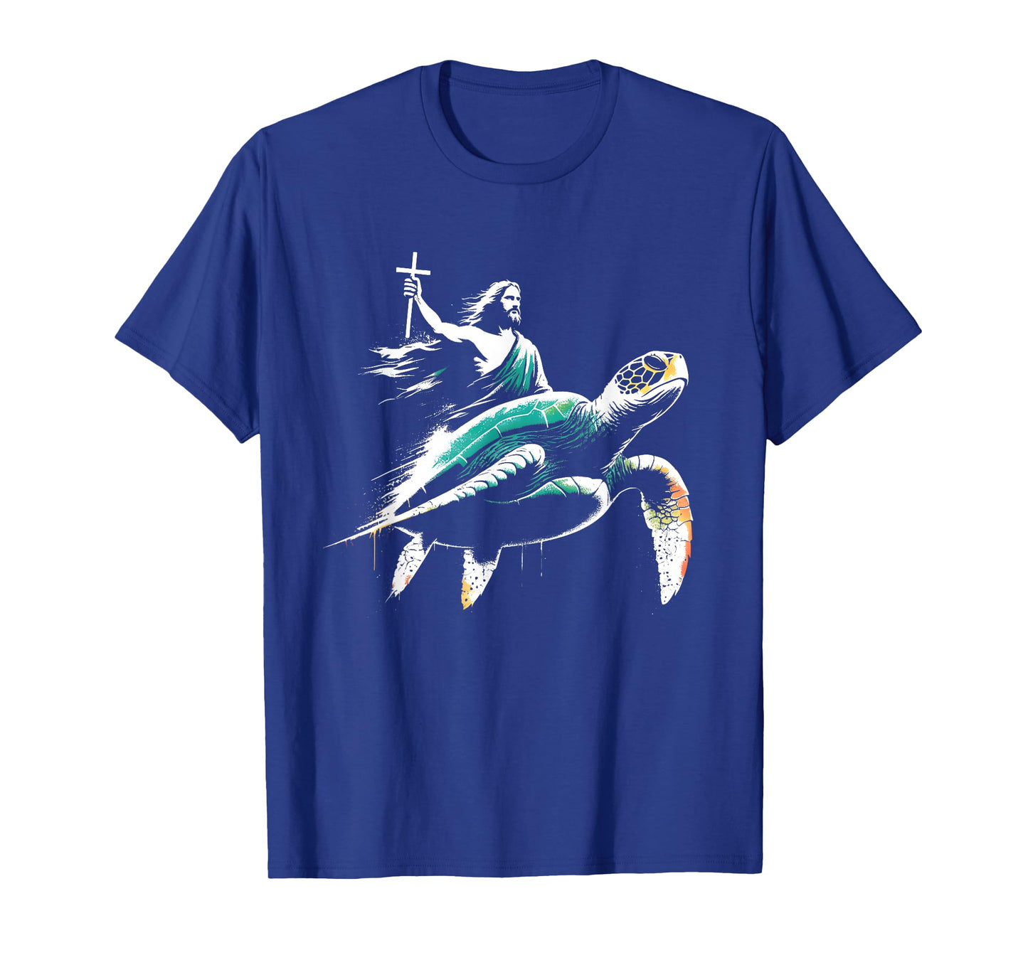 Jesus Riding Sea Turtle - Funny Christian Turtle Lover T-Shirt