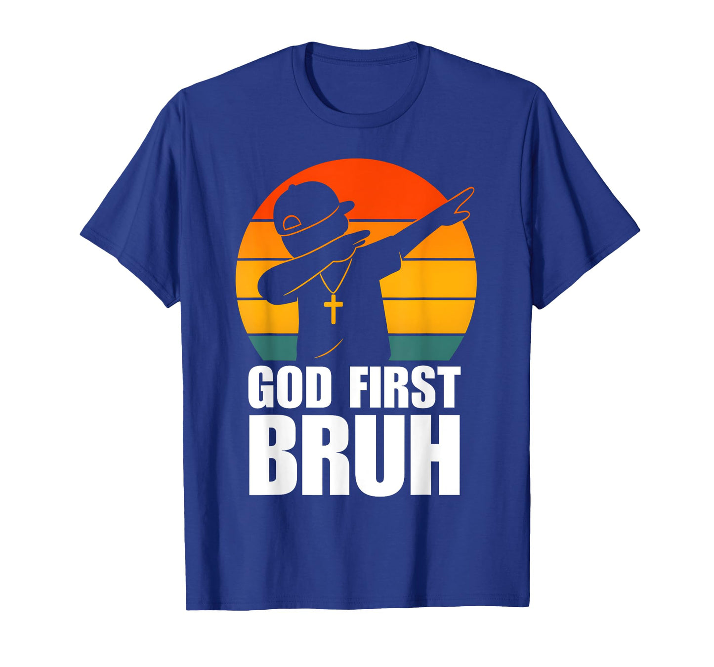 God First Bruh Dabbing Boy Christian Retro Kids Boys Saying T-Shirt