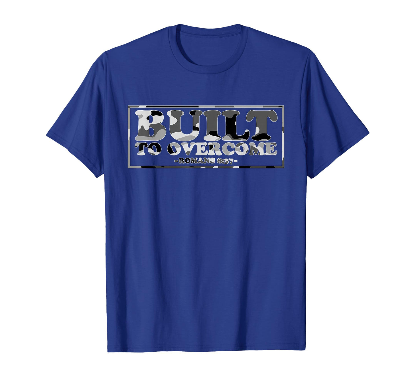 Built to Overcome Camo Workout Scripture Christian Faith Gym T-Shirt