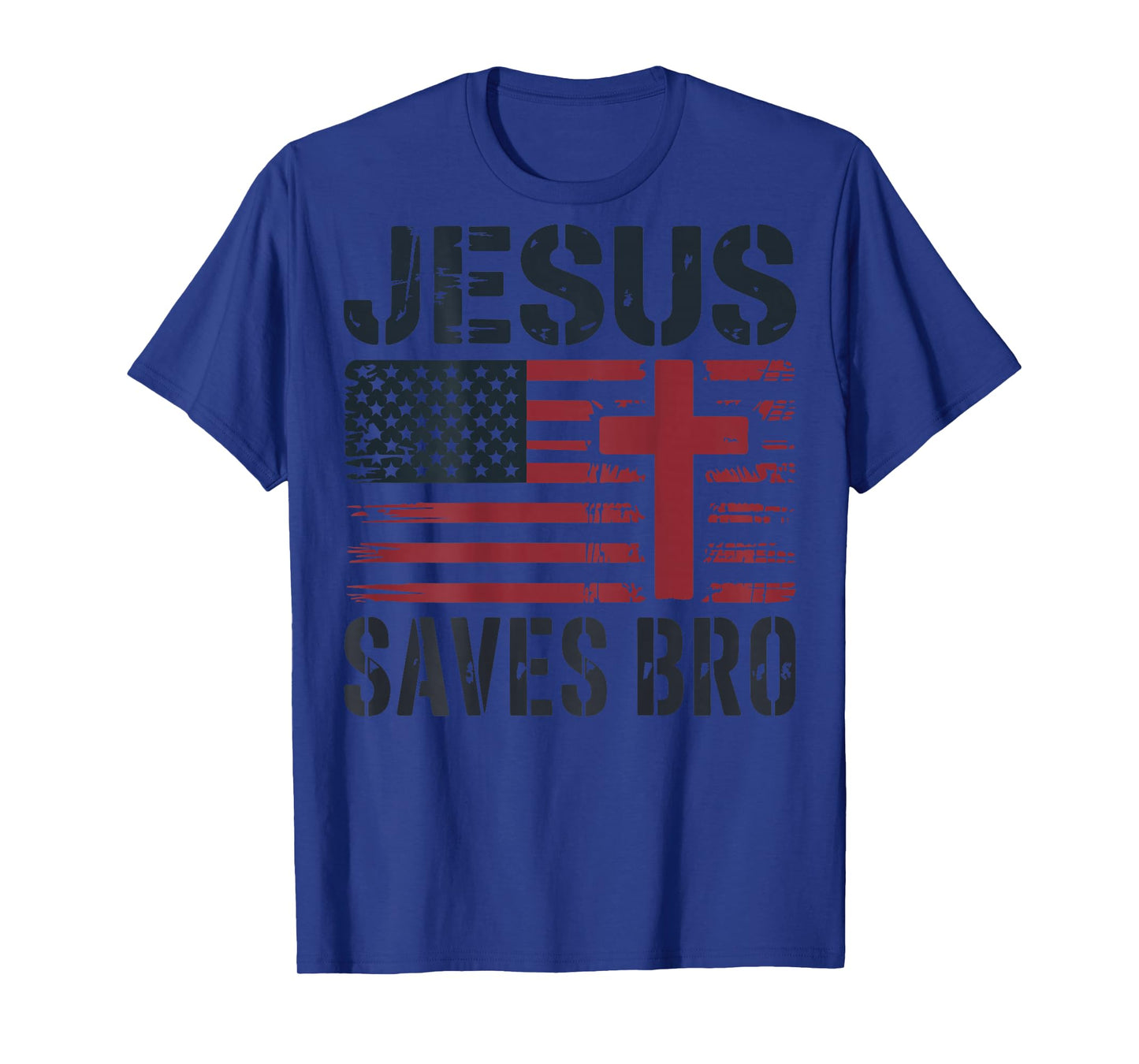 Jesus Save Bro American Flag Christian Patriotic Cross Faith T-Shirt