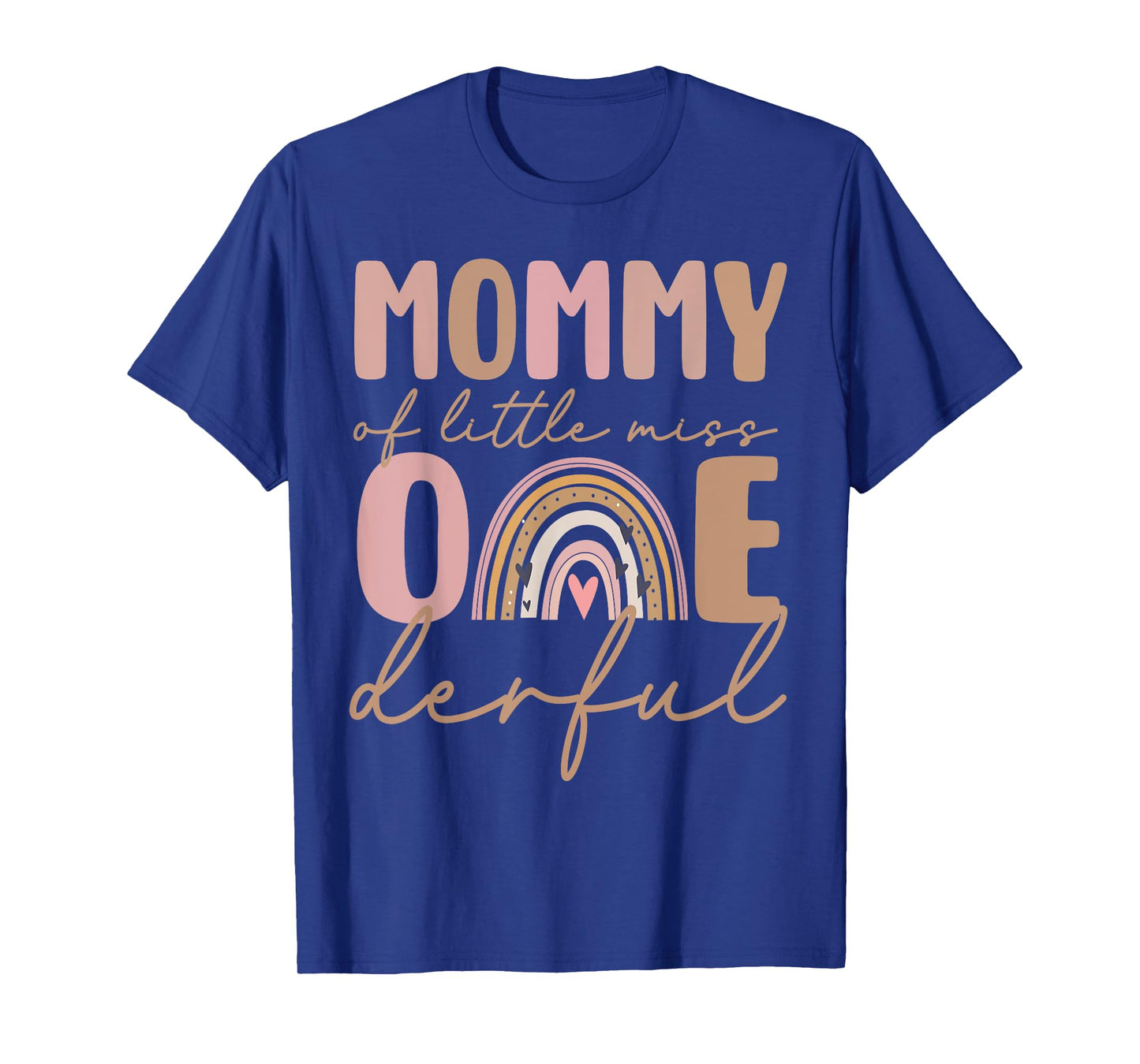 Mommy of Little Miss Onederful First Birthday Boho Rainbow T-Shirt