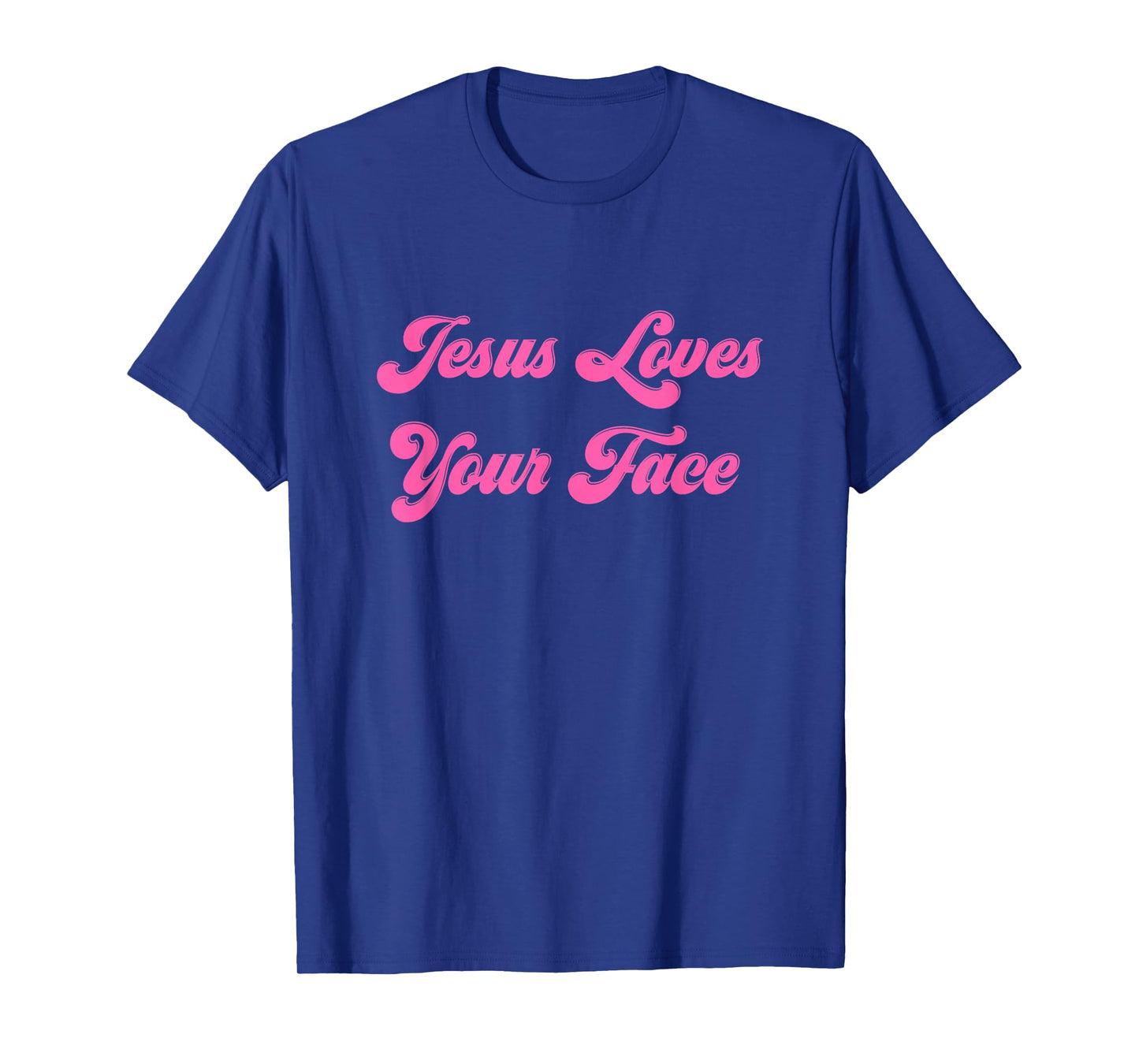 Retro 70s Jesus Loves Your Face For Christian Ladies & Girls T-Shirt