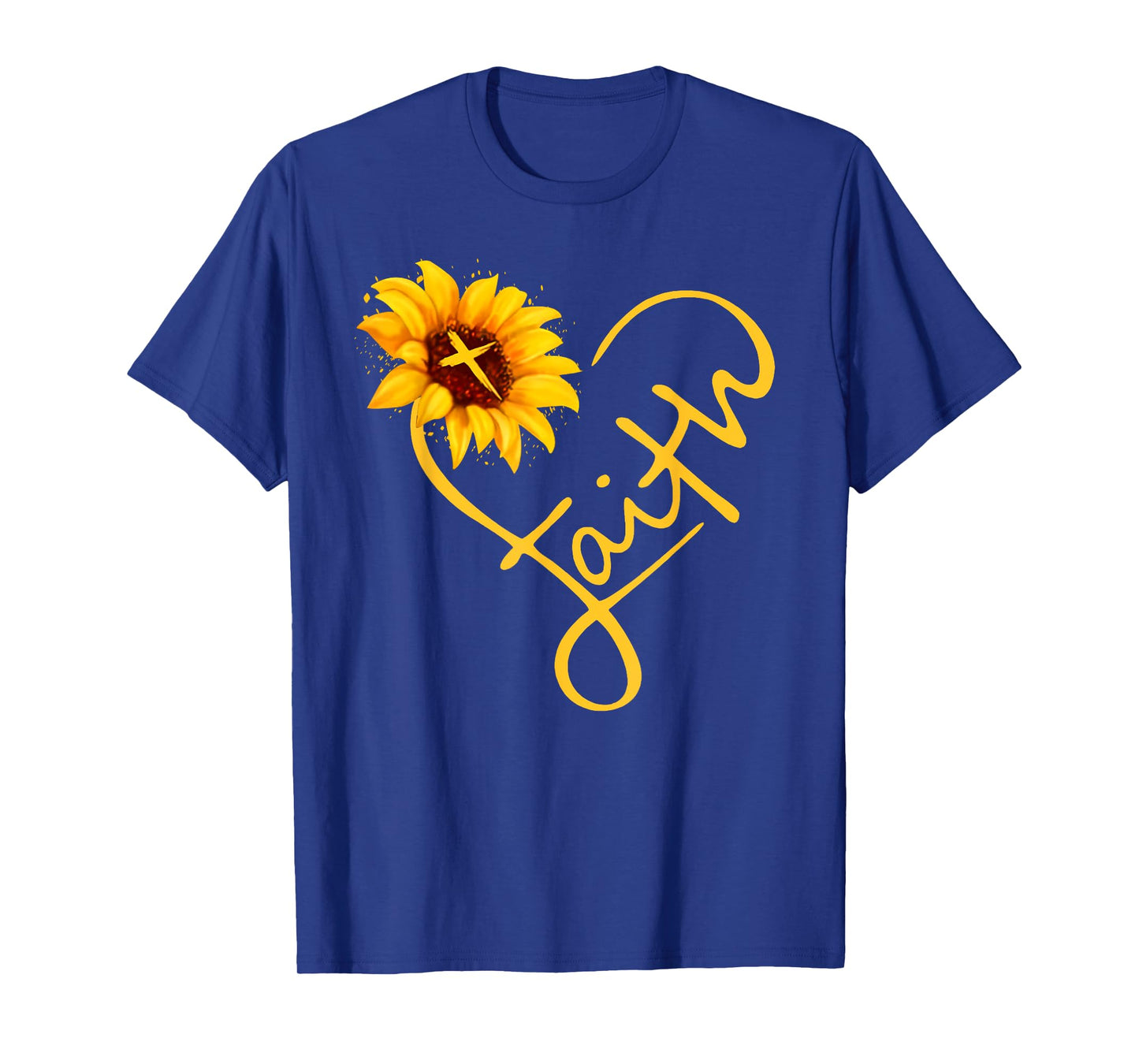 Sunflower Cross Christian Women Faith in Jesus Christ T-Shirt