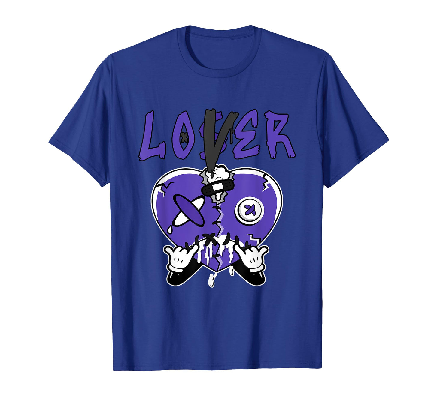 Loser Love Drip Heart Matching Black Field Purple 12s T-Shirt