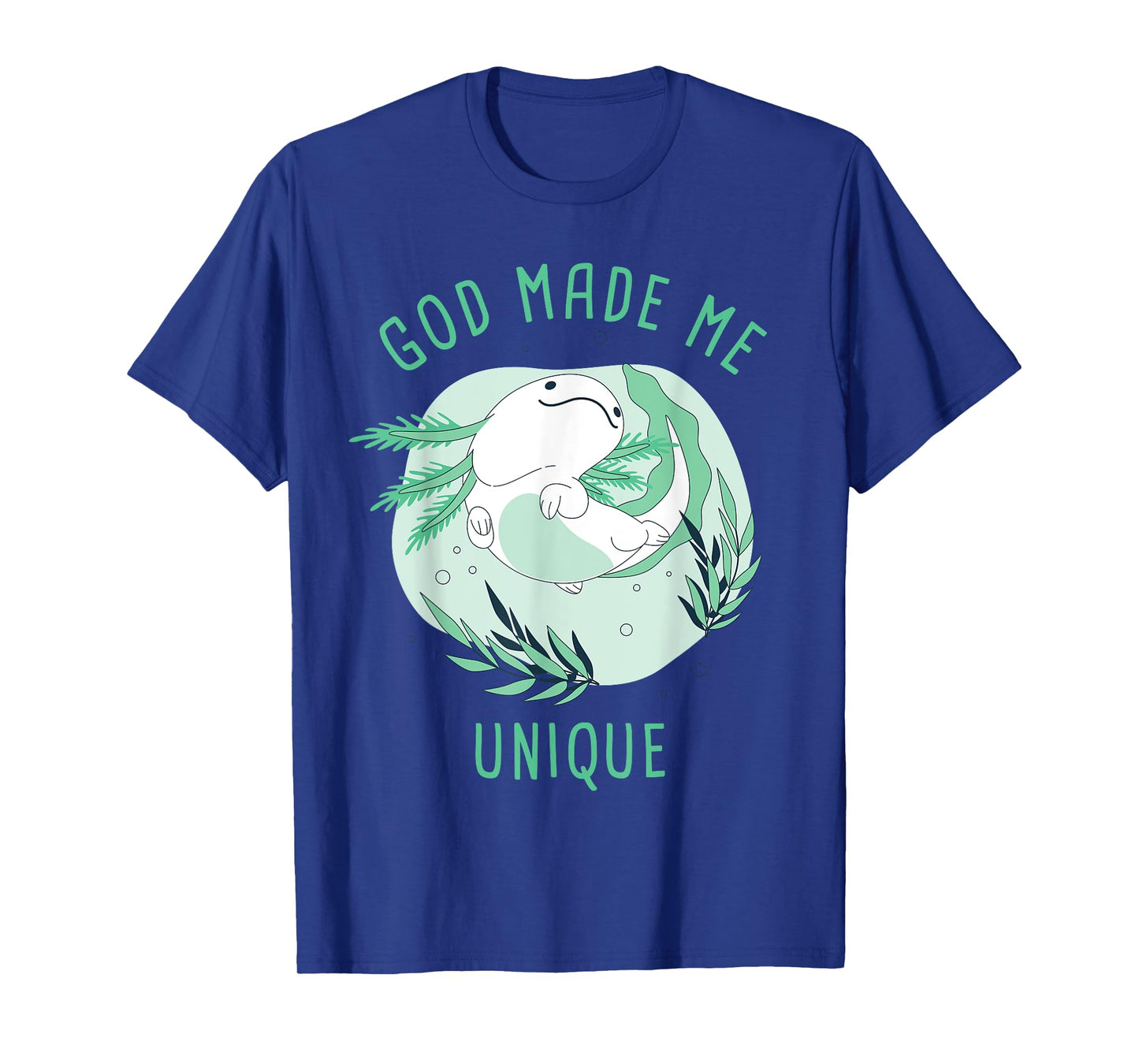 God Made Me Unique β Cute Axolotl Christian Faith Cartoon T-Shirt