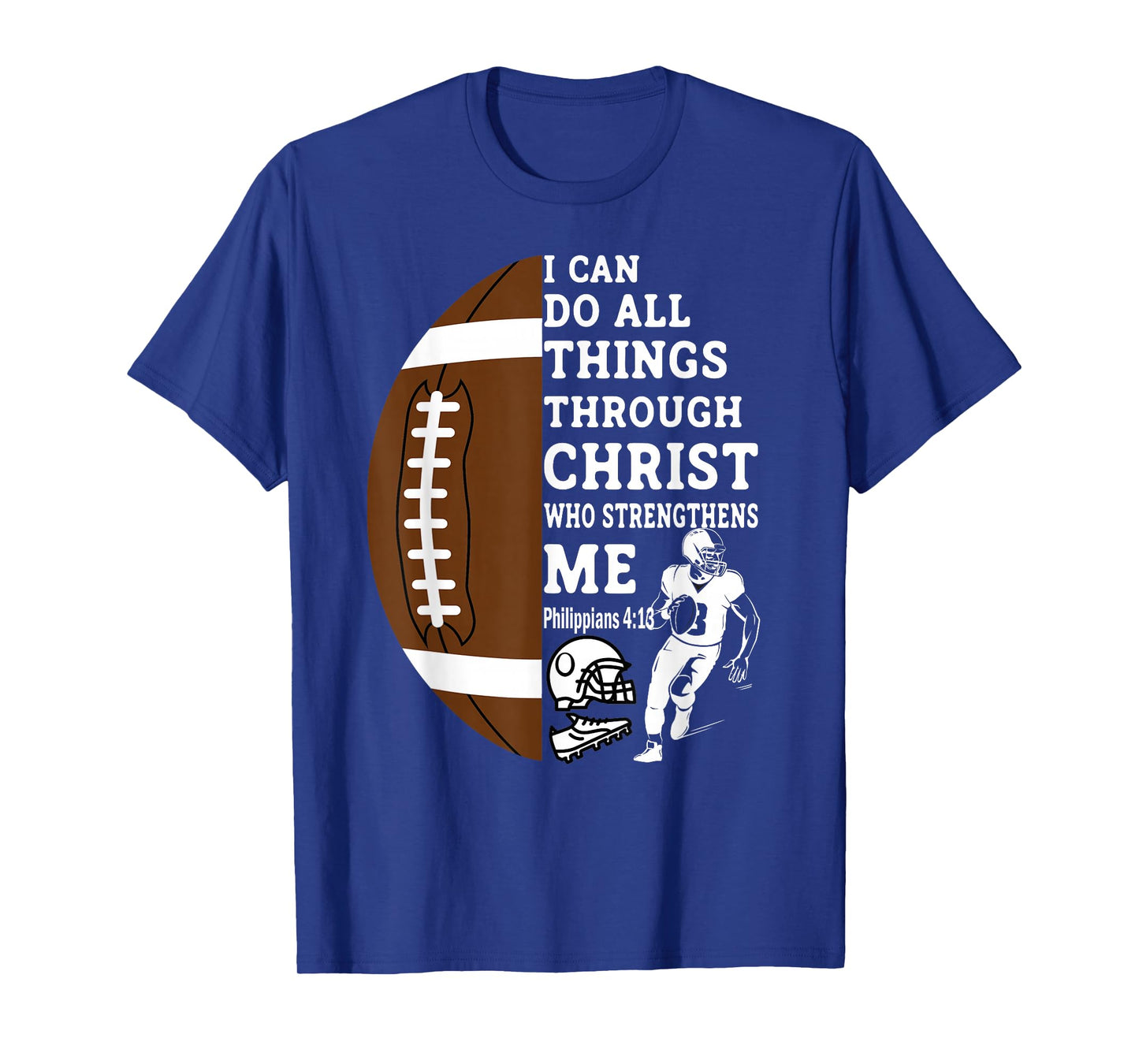 Motivational Bible Verse Christian Gifts Football T-Shirt