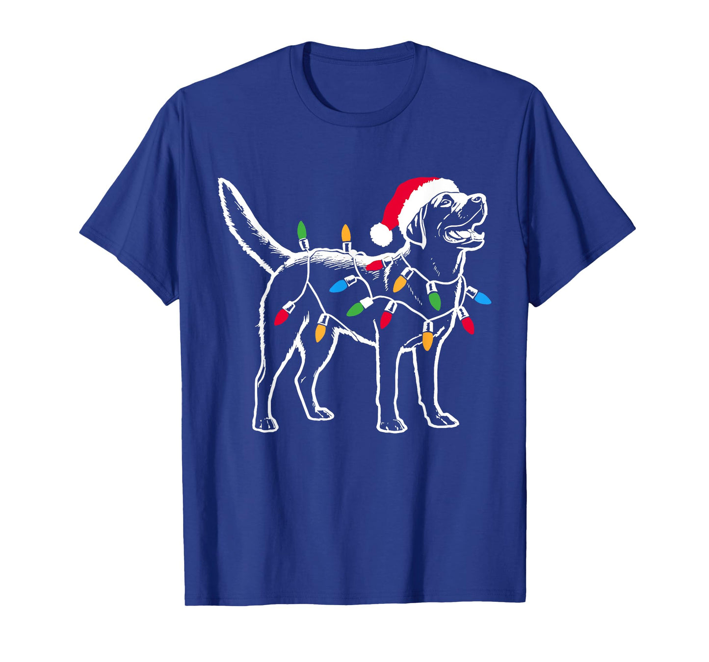 Funny Santa Labrador Retriever Christmas Lights Dog Lover T-Shirt for Men Women