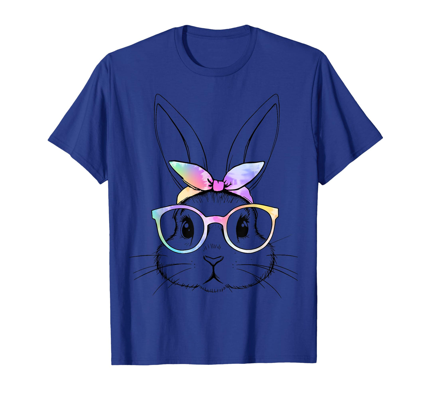 Cute bunny rabbit tie dye glasses bandana easter girls women T-Shirt