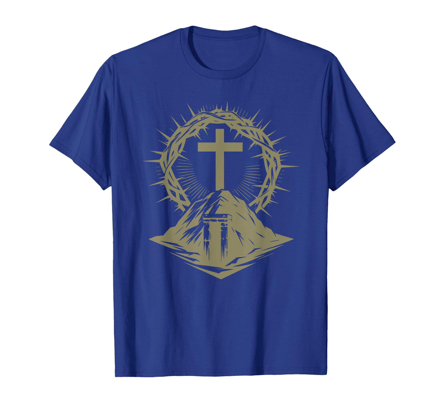 Cross Crown of Thorns Tomb Christian Jesus Easter Church T-Shirt