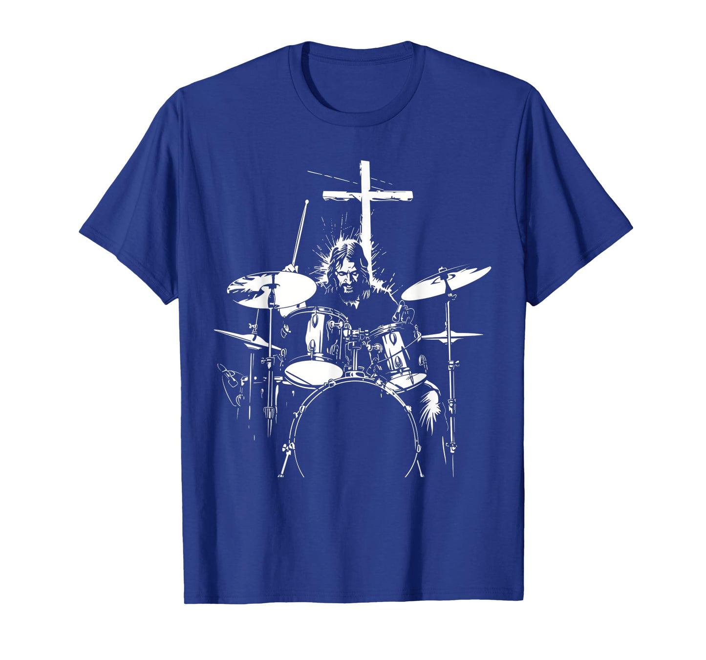 Jesus Playing Drums Christian Drummer Cross Vintage T-Shirt