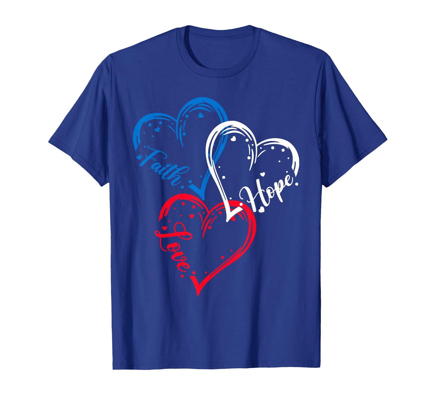 Faith Hope Love Heart Jesus Christians Patriotic 4th Of July T-Shirt