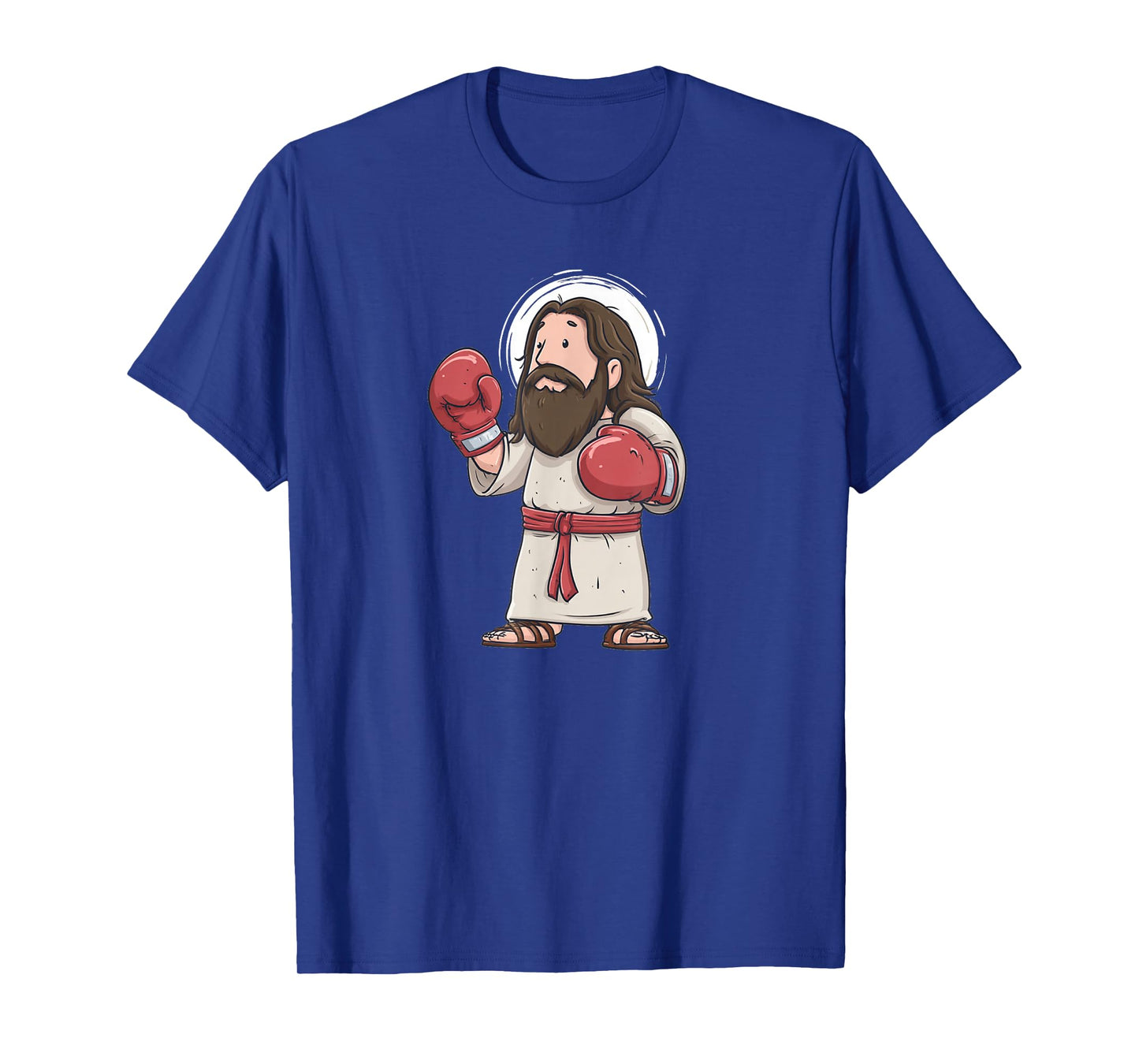 Cartoon Boxing Jesus Costume for Box Sports and Believer T-Shirt