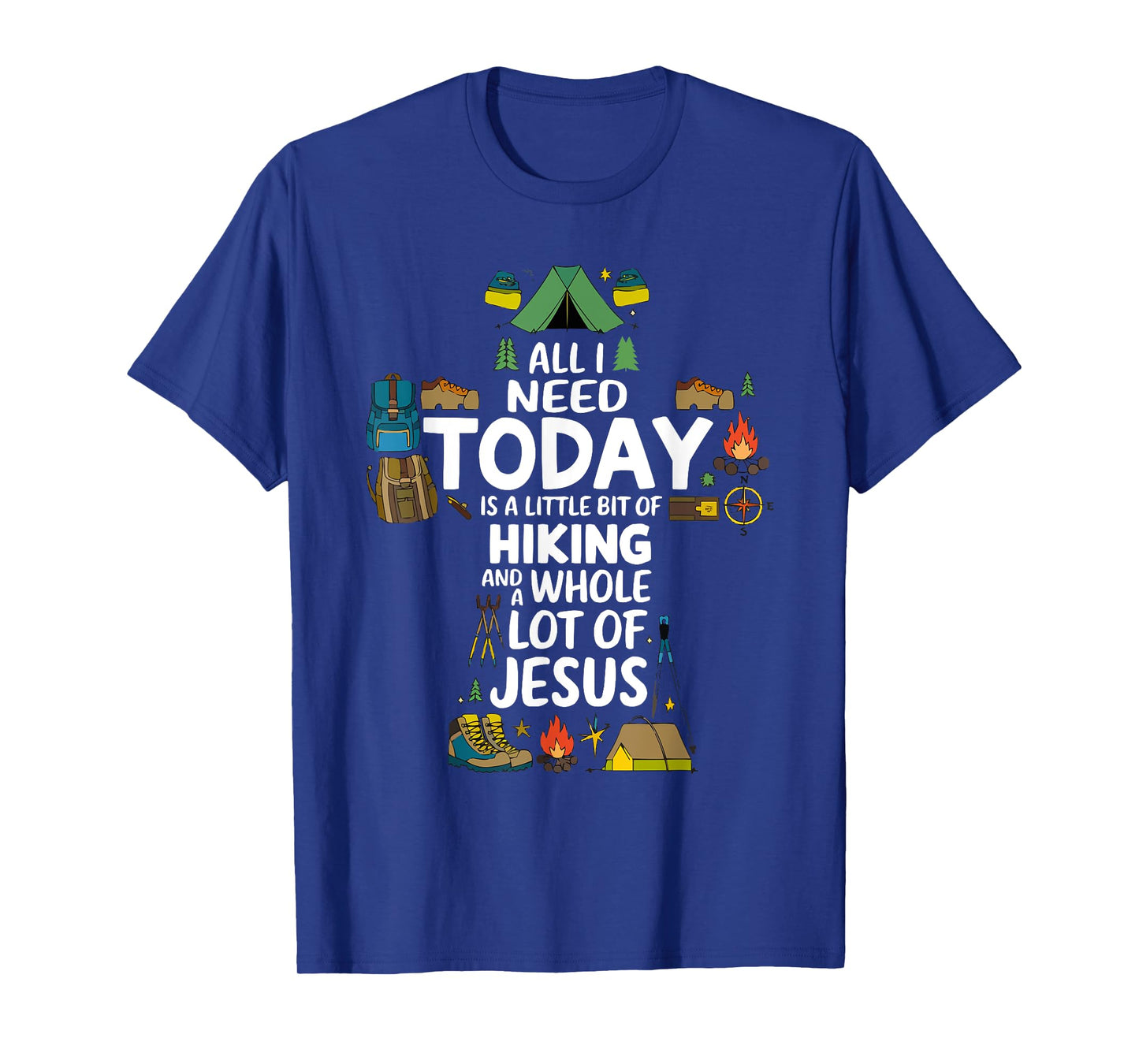 Hiking Jesus Christ Religion Christian Hiker Christianity T-Shirt